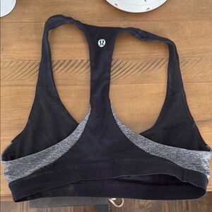 Lululemon Athletica Black and Gray Racerback Sports Bra